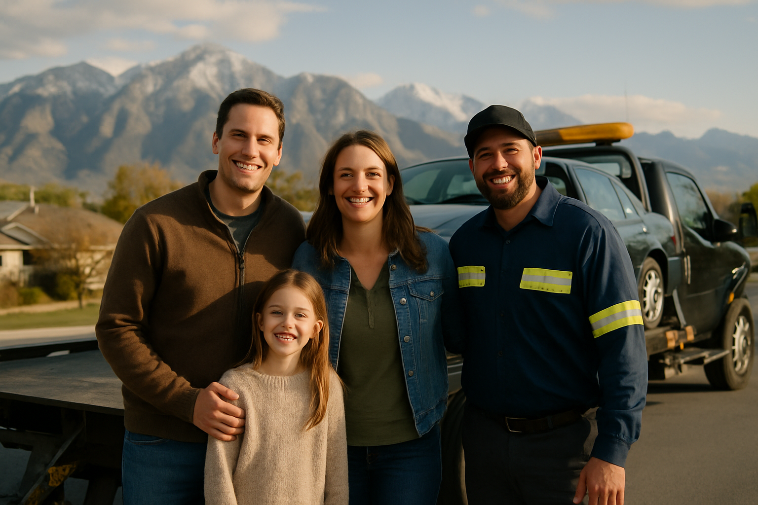 Vehicle donation moment in Salt Lake City